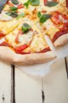 Italian Pizza Margherita Stock Photo