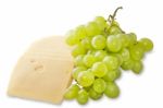 Cheese And Grapes Stock Photo