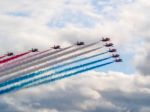 Red Arrows Display Team 50th Anniversary At Biggin Hill Airport Stock Photo