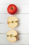 Fresh Tasty Red Apple Fruits Isolated On A White Background Stock Photo