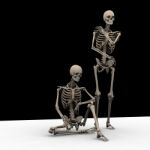 Sitting And Standing Skeleton Stock Photo