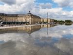 Miroir D'eau At Place De La Bourse In Bordeaux Stock Photo