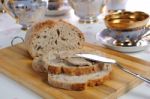 Chicken Liver Pate On Bread Stock Photo