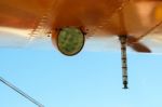 Underside Of The Wing Of A 1942 Boeing Stearman 75 Bi-plane Stock Photo