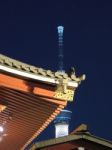 Skytree From Asakusa At Night Stock Photo