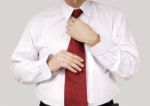 Wearing Necktie Stock Photo