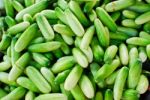 Fresh Cucumber In Market Stock Photo