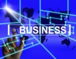 Business Screen Represents International Commerce Or Internet Co Stock Photo