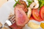 Beef Filet Mignon Grilled With Vegetables Stock Photo