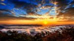 Seoraksan Mountains Is Covered By Morning Fog And Sunrise In Seoul,korea Stock Photo