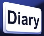 Diary Button Shows Online Planner Or Schedule Stock Photo