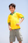 Young Boy Posing To The Camera Stock Photo