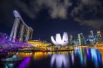 Cityscape Of Singapore At Marina Bay Stock Photo