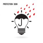 Creative Lamp And Protection Concept Stock Photo