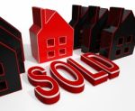 Sold House Displays Sale Of Real Estate Stock Photo