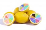 Colorful Lemons On White Stock Photo