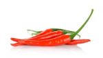 Red Chili Isolated On The White Background Stock Photo