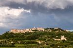 Montepulciano, Tuscany/italy - May 19 : Montepulciano Under Stor Stock Photo