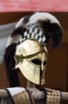 Detling, Kent/uk - August 29 : Helmet On Display At The Military Stock Photo