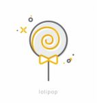 Thin Line Icons, Lolipop Stock Photo