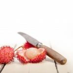 Fresh Rambutan Fruits Stock Photo