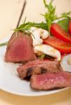 Beef Filet Mignon Grilled With Vegetables Stock Photo