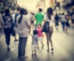 Blurred People On The Street Stock Photo