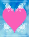 Pink Heart On Blue Blurry Background Stock Photo