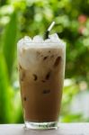 Iced Coffee With Milk Stock Photo