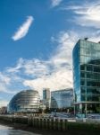 City Hall And Other Modern Buildings Along The River Thames Stock Photo