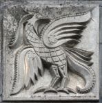 Bas-relief Of Fairytale Firebird Stock Photo