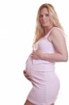 Pregnant Woman Holding Tummy Stock Photo