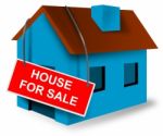 House For Sale Sign On House Stock Photo