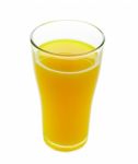 Full Glass Of Orange Juice Isolated On White Background Stock Photo