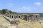 Panama, Apr 14: San Lorenzo Fort Spanish Ruins. Environmental Fa Stock Photo