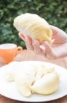 Delicious Fresh Ripe Thai Durian Stock Photo