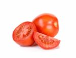 Sliced Tomato Isolated On The White Background Stock Photo