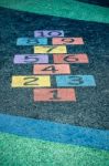 Colorful Number On Playground Stock Photo