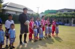 Bangkok, Thailand - Nov 2016: In The Nov 23, 2016. Youth Soccer Match, In Pieamsuwan Elementary School Stock Photo