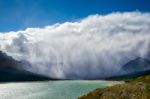 Storm Clouds Gathering Over Lake Sherburne Stock Photo