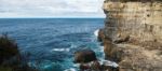 View Of Devils Kitchen Beach, Tasmania Stock Photo