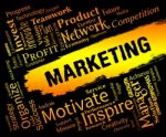 Marketing Words Indicates Sem E-marketing And Promotion Stock Photo