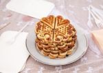 Shaped Waffles On A Plate Stock Photo