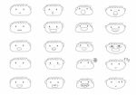 Linear Cute Boy Faces Emoji Stock Photo