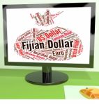 Fijian Dollar Indicates Foreign Exchange And Broker Stock Photo