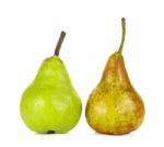 Green And Brown Pear Isolated Stock Photo