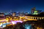 View Of Downtown Cityscape And Seoul Tower In Seoul, South Korea Stock Photo