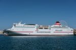 View Of A Cruise Ship Docked In Malaga Harbour Stock Photo