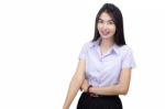 Portrait Of  Student University Uniform Stock Photo