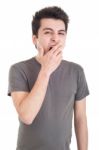 Man Yawning Stock Photo